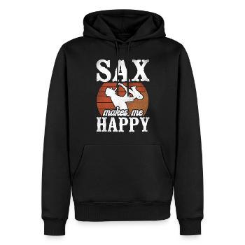 Saxophone Pun Sax Makes Me Smile - Men’s Premium Organic Hoodie - black - Front - Nico (187cm)