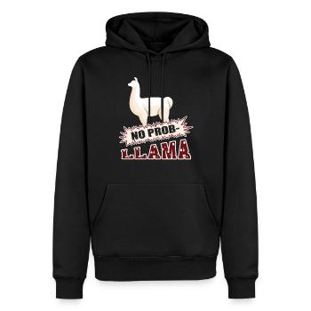 Llama No Prob Llama Tee - Men’s Premium Organic Hoodie - black - Front - Nico (187cm)