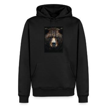 Grizzlis Ours grizzly - Sweat à capuche Premium bio Homme - noir - Devant - Nico (187cm)