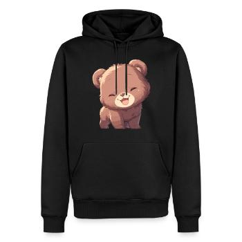 Grizzlis Ours grizzly - Sweat à capuche Premium bio Homme - noir - Devant - Nico (187cm)