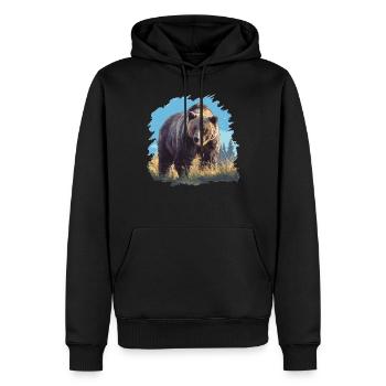 Grizzlis Ours grizzly - Sweat à capuche Premium bio Homme - noir - Devant - Nico (187cm)