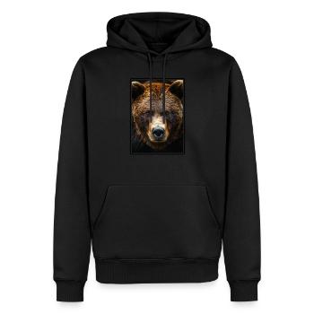 Grizzlis Ours grizzly - Sweat à capuche Premium bio Homme - noir - Devant - Nico (187cm)