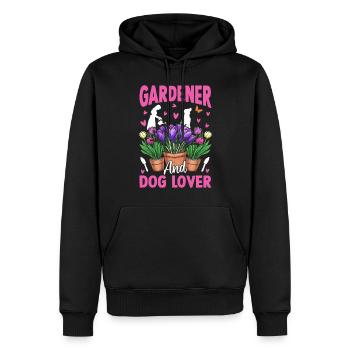 Gardener and dog lover - Hobby Gardener - Männer Premium Bio Hoodie - Schwarz - Vorne - Nico (187cm)