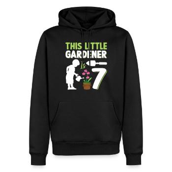 Jardinier amateur Jardinage pour enfants 7e anniversaire - Sweat à capuche Premium bio Homme - noir - Devant - Nico (187cm)