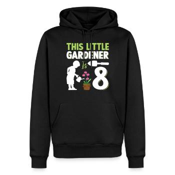 Hobby Jardinier Enfants Jardinage 8ème Anniversaire - Sweat à capuche Premium bio Homme - noir - Devant - Nico (187cm)