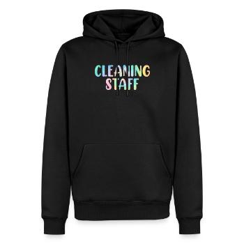 Personnel de nettoyage Funny Tie Dye Concierge - Sweat à capuche Premium bio Homme - noir - Devant - Nico (187cm)