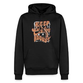 Chiropractor Physical Therapist Keep Calm & Adjust - Men’s Premium Organic Hoodie - black - Front - Nico (187cm)