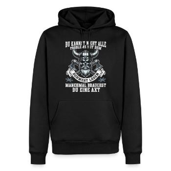 Vikings, Mythologie nordique, Dieux, Viking - Sweat à capuche Premium bio Homme - noir - Devant - Nico (187cm)