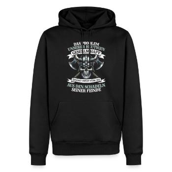 Vikings, Mythologie nordique, Dieux, Viking - Sweat à capuche Premium bio Homme - noir - Devant - Nico (187cm)