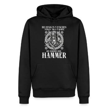 Vikings, Mythologie nordique, Dieux, Viking - Sweat à capuche Premium bio Homme - noir - Devant - Nico (187cm)