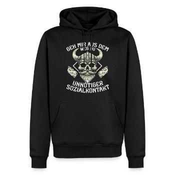 Vikings, Mythologie nordique, Dieux, Viking - Sweat à capuche Premium bio Homme - noir - Devant - Nico (187cm)