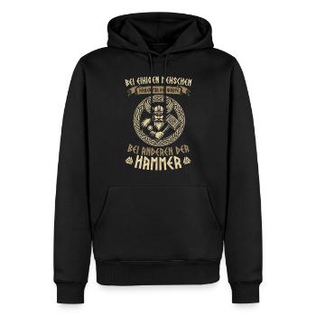 Vikings, Mythologie nordique, Dieux, Viking - Sweat à capuche Premium bio Homme - noir - Devant - Nico (187cm)
