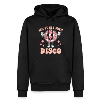 J’ai l’impression que je vais aller à la soirée disco, fêter la danse disco - Sweat à capuche Premium bio Homme - noir - Devant - Nico (187cm)