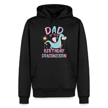 Papa De La Fille D’anniversaire Fête De La Famille Dracon - Sweat à capuche Premium bio Homme - noir - Devant - Nico (187cm)