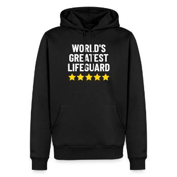 Der Größte Rettungsschwimmer der Welt Belly Flop Patrol Strand - Männer Premium Bio Hoodie - Schwarz - Vorne - Nico (187cm)