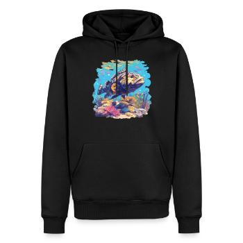 mérou mérou - Sweat à capuche Premium bio Homme - noir - Devant - Nico (187cm)