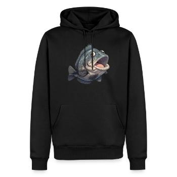 Mérou Mérou - Sweat à capuche Premium bio Homme - noir - Devant - Nico (187cm)