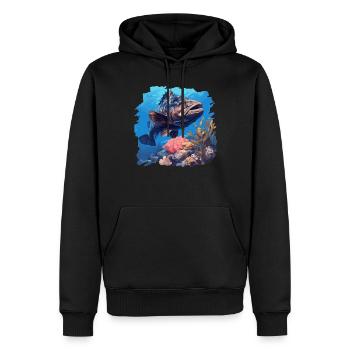mérou mérou - Sweat à capuche Premium bio Homme - noir - Devant - Nico (187cm)