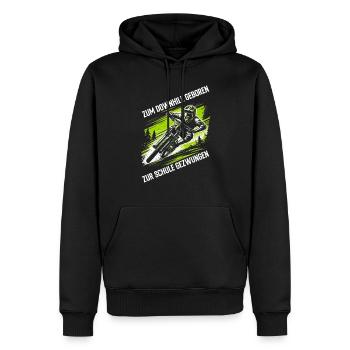 Vététistes, amateurs de VTT, cyclisme - Sweat à capuche Premium bio Homme - noir - Devant - Nico (187cm)