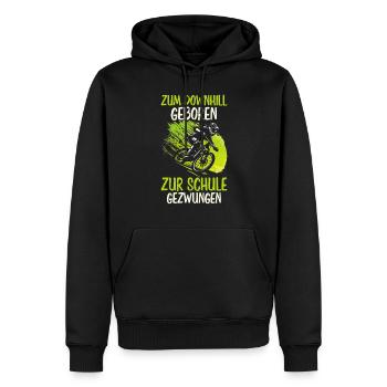 Vététistes, amateurs de VTT, cyclisme - Sweat à capuche Premium bio Homme - noir - Devant - Nico (187cm)