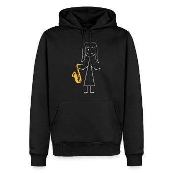 Saxophone Saxophone Girl - Männer Premium Bio Hoodie - Schwarz - Vorne - Nico (187cm)