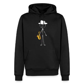 Saxophone Saxophone Guy - Männer Premium Bio Hoodie - Schwarz - Vorne - Nico (187cm)