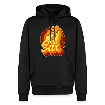 Saxophone Retro Vintage 70s Sax - Männer Premium Bio Hoodie - Schwarz - Vorne - Nico (187cm)