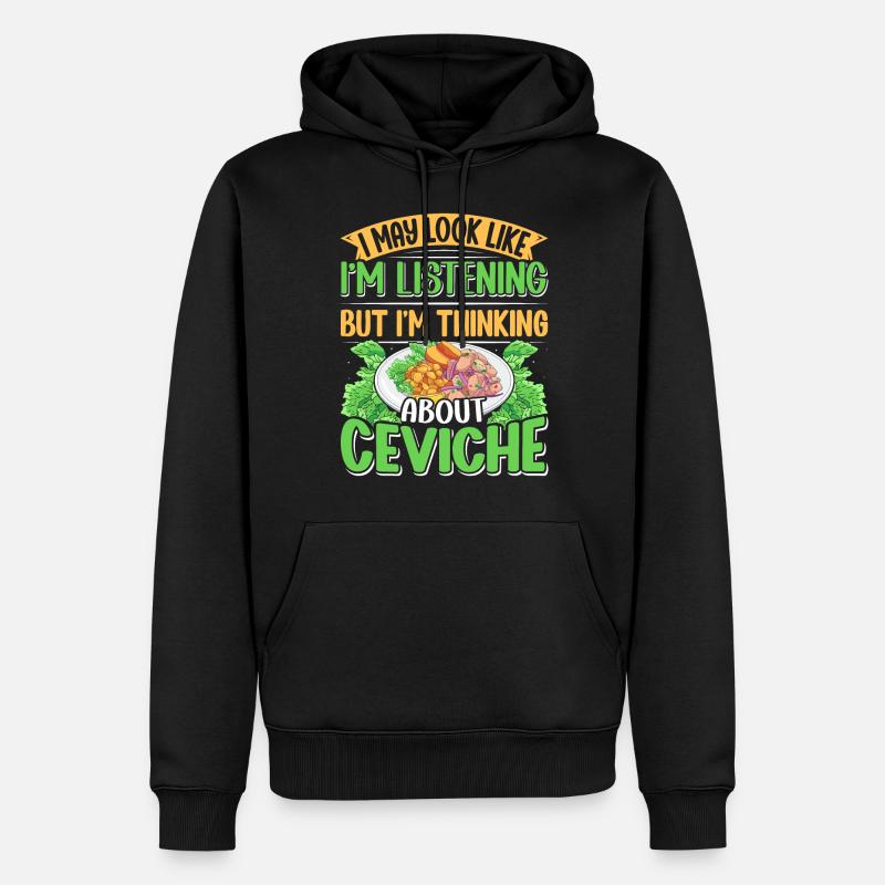 Seafood Peruvian Ceviche - Männer Premium Bio Hoodie - Schwarz