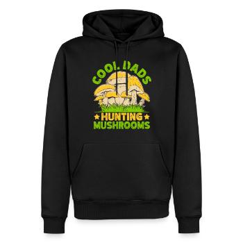 Cueillette de champignons Chasseur Cool Dads Chasse Morille - Sweat à capuche Premium bio Homme - noir - Devant - Nico (187cm)
