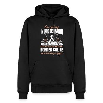 Border Collie Amoureux des chiens Border Collie Lover - Sweat à capuche Premium bio Homme - noir - Devant - Nico (187cm)