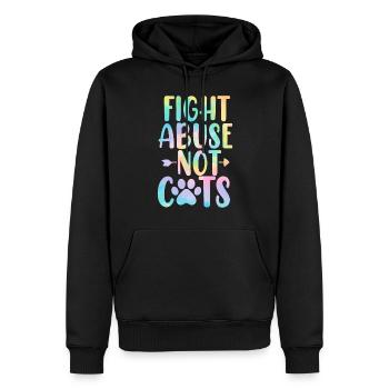 Fight Abuse Not Cats Tie Dye Shelter Foster - Männer Premium Bio Hoodie - Schwarz - Vorne - Nico (187cm)