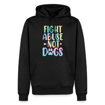 Combattre les abus pas les chiens Drôle de patte Adopter Dog Tie Dye - Sweat à capuche Premium bio Homme - noir - Devant - Nico (187cm)