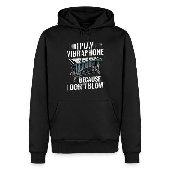 Ich Spiele Vibraphon, Weil Ich Nicht Blase. - Männer Premium Bio Hoodie - Schwarz - Vorne - Nico (187cm)