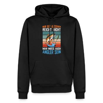 Angel Fischer Angler Angelurlaub Fischjäger - Männer Premium Bio Hoodie - Schwarz - Vorne - Nico (187cm)
