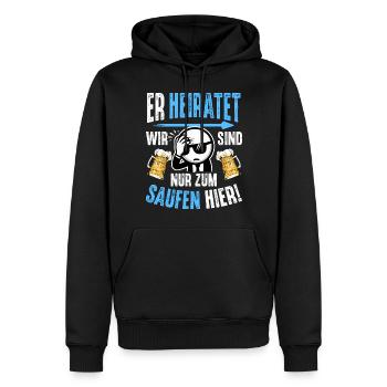 JGA T-Shirt Männer Junggesellenabschied Shirt JGA - Männer Premium Bio Hoodie - Schwarz - Vorne - Nico (187cm)