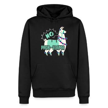 Llama No Prob Llama - Men’s Premium Organic Hoodie - black - Front - Nico (187cm)