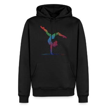 Gymnastique Gymnaste Gymnaste acrobatique - Sweat à capuche Premium bio Homme - noir - Devant - Nico (187cm)