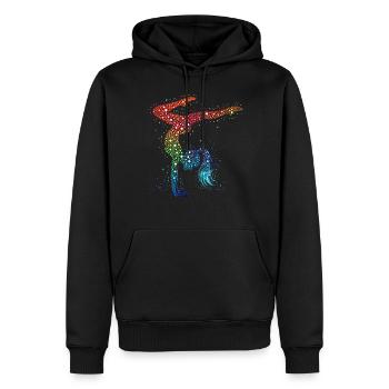 Gymnastique Gymnaste Gymnaste acrobatique - Sweat à capuche Premium bio Homme - noir - Devant - Nico (187cm)
