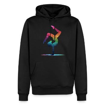Gymnastique Gymnaste Gymnaste acrobatique - Sweat à capuche Premium bio Homme - noir - Devant - Nico (187cm)