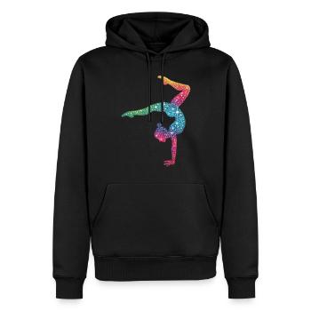 Gymnastique Gymnaste Gymnaste acrobatique - Sweat à capuche Premium bio Homme - noir - Devant - Nico (187cm)
