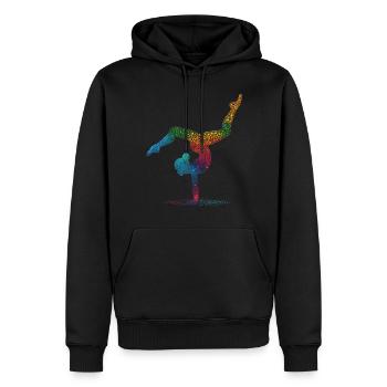 Gymnastique Gymnaste Gymnaste acrobatique - Sweat à capuche Premium bio Homme - noir - Devant - Nico (187cm)