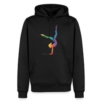 Gymnastique Gymnaste Gymnaste acrobatique - Sweat à capuche Premium bio Homme - noir - Devant - Nico (187cm)