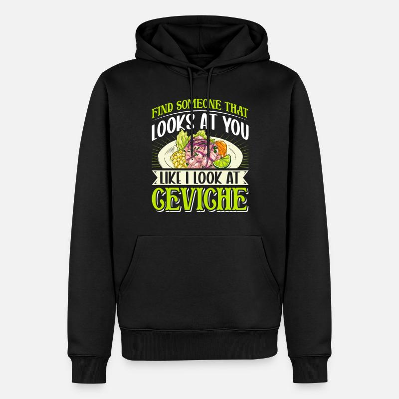 Seafood Peruvian Ceviche - Männer Premium Bio Hoodie - Schwarz