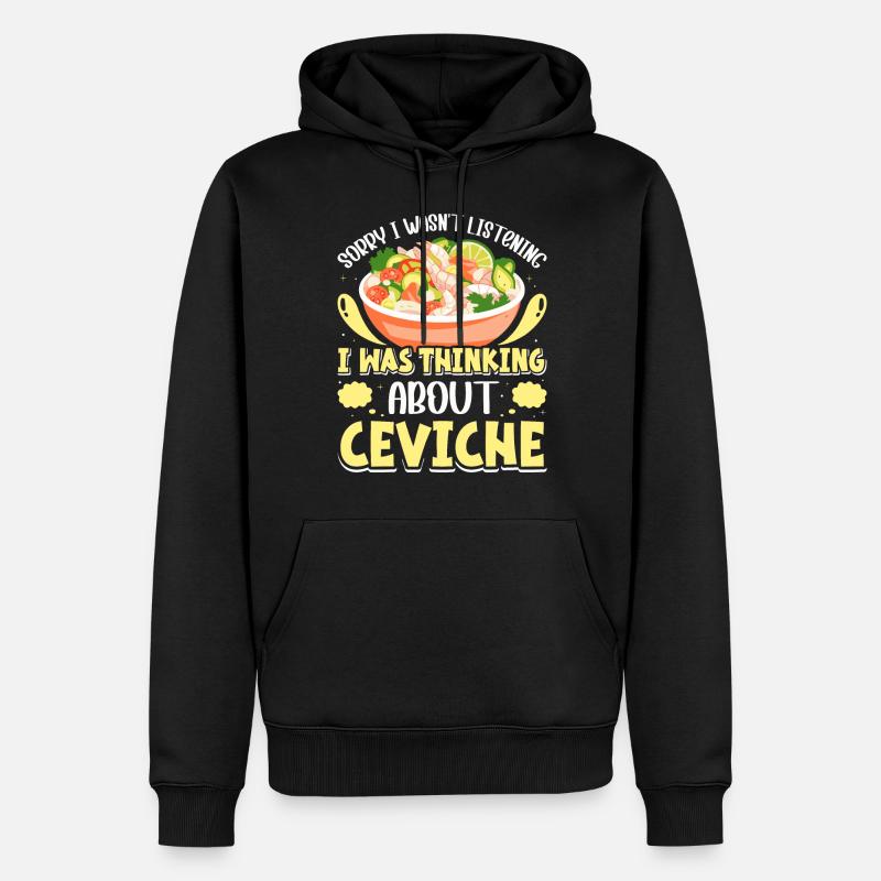 Seafood Peruvian Ceviche - Männer Premium Bio Hoodie - Schwarz