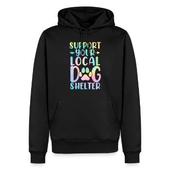 Soutenez votre refuge pour chiens local Dog Tie Dye Animal - Sweat à capuche Premium bio Homme - noir - Devant - Nico (187cm)