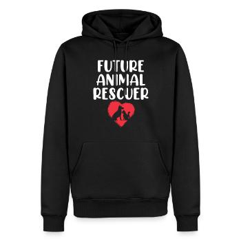 Future Animal Rescuer Pet Shelter Sauver un animal - Sweat à capuche Premium bio Homme - noir - Devant - Nico (187cm)