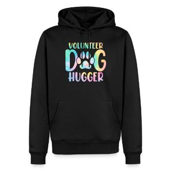 Bénévole Chien Câlin Canin Chien Tie Dye Animal - Sweat à capuche Premium bio Homme - noir - Devant - Nico (187cm)