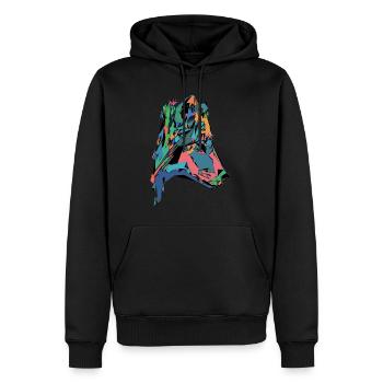 Buntes Hunde Gesicht - Männer Premium Bio Hoodie - Schwarz - Vorne - Nico (187cm)