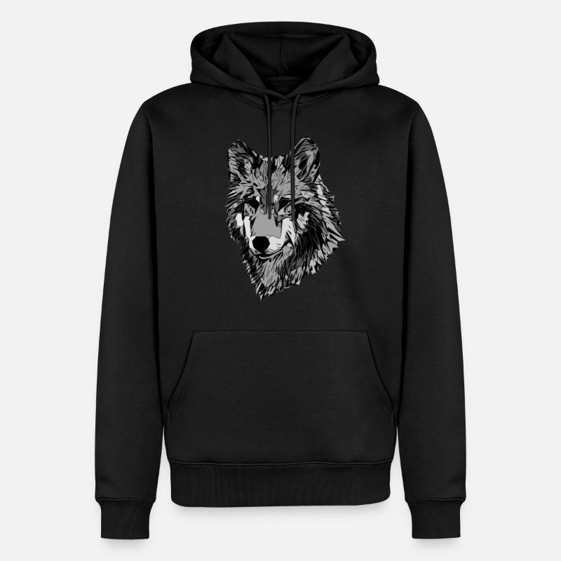 Visage abstrait de chiens - Sweat à capuche Premium bio Homme - noir