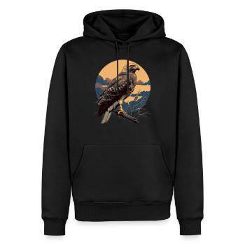 Faucon Faucon - Sweat à capuche Premium bio Homme - noir - Devant - Nico (187cm)